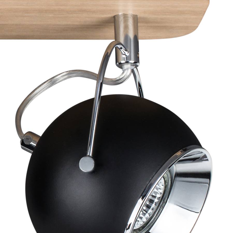 StahlEiche deckenleuchte Led Ball MassivSchwarz 3 OkiuZTPwX