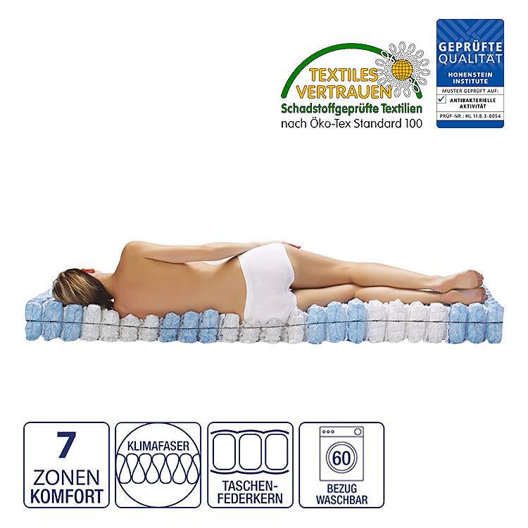 7 Komfort Dream Xxl90 190cm Tonnentaschenfederkernmatratze H5 Nova X zonen xQdCeWorEB