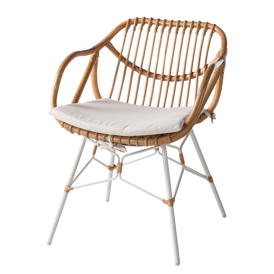D'assiseRotinMétalBlanc Tarrasavec Chaise Tarrasavec D'assiseRotinMétalBlanc Chaise Coussin Coussin PXZiku