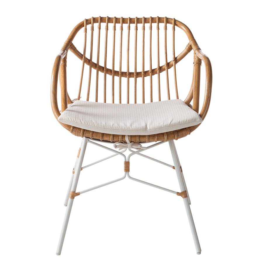 D'assiseRotinMétalBlanc Tarrasavec Chaise Tarrasavec D'assiseRotinMétalBlanc Chaise Coussin Coussin PXZiku
