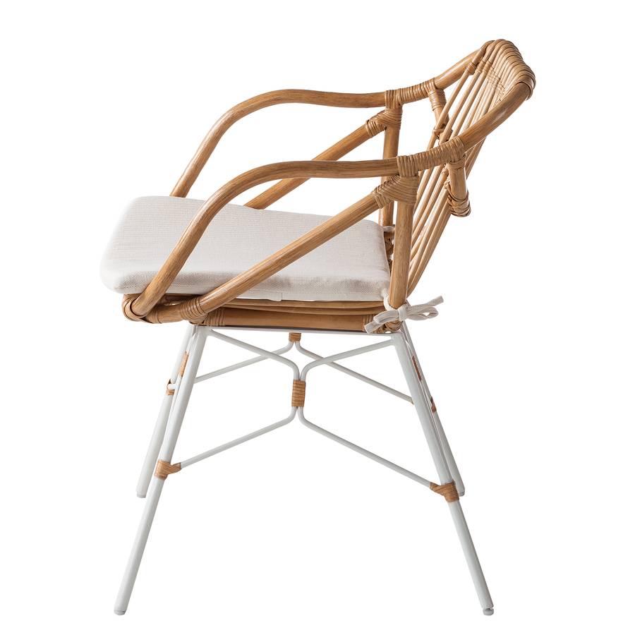 D'assiseRotinMétalBlanc Tarrasavec Chaise Tarrasavec D'assiseRotinMétalBlanc Chaise Coussin Coussin PXZiku