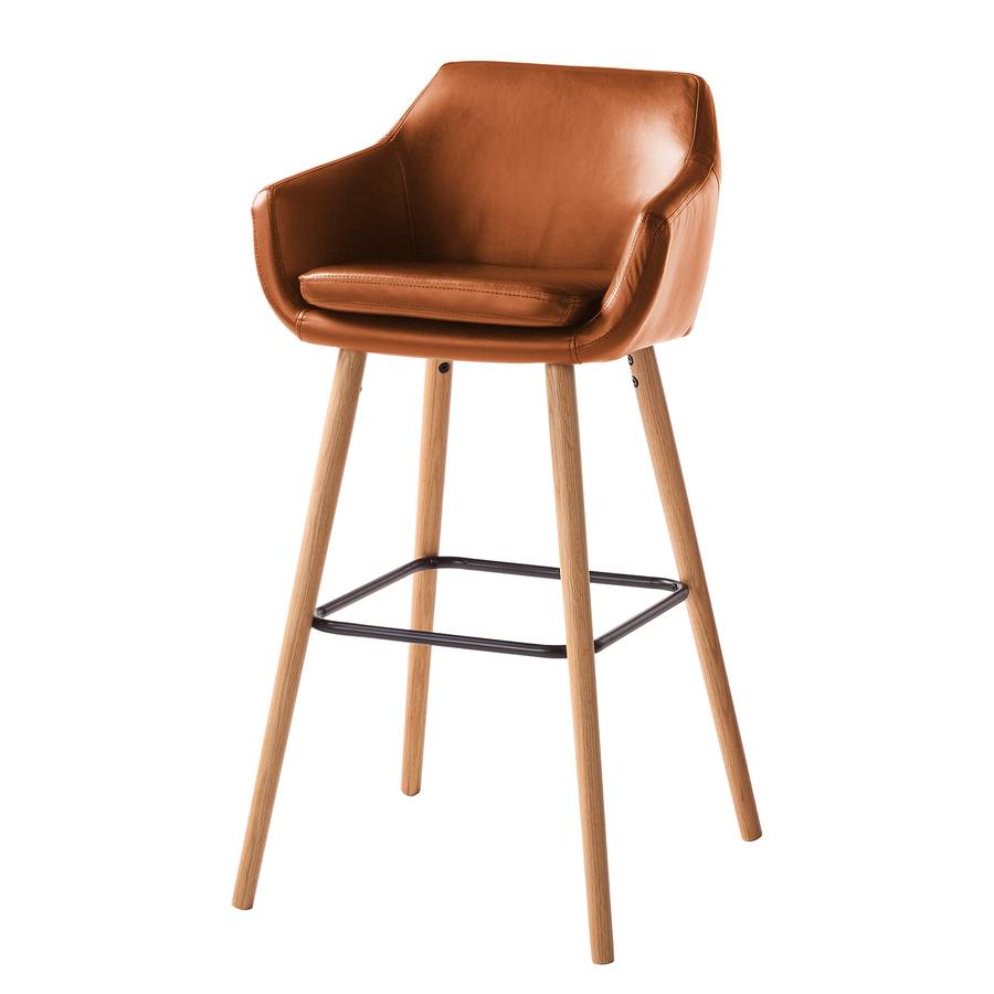 I2er Barstuhl MassivVintage Braun setKunstlederEiche Nicholas 7fYmI6vybg