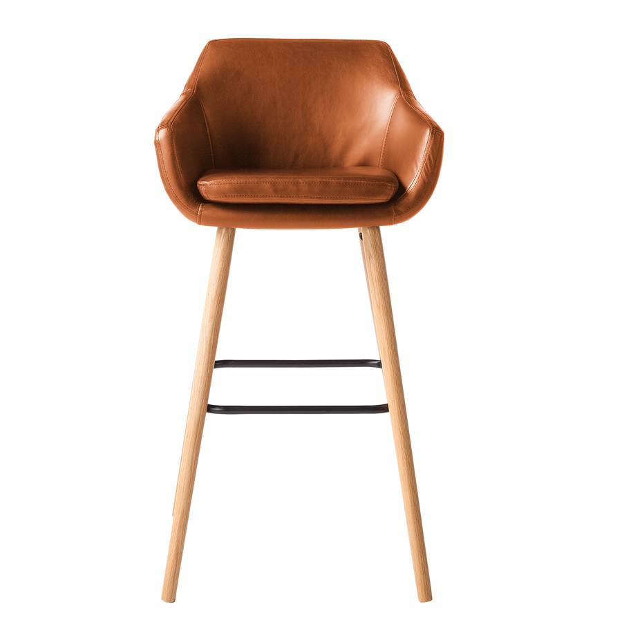 I2er Barstuhl MassivVintage Braun setKunstlederEiche Nicholas 7fYmI6vybg