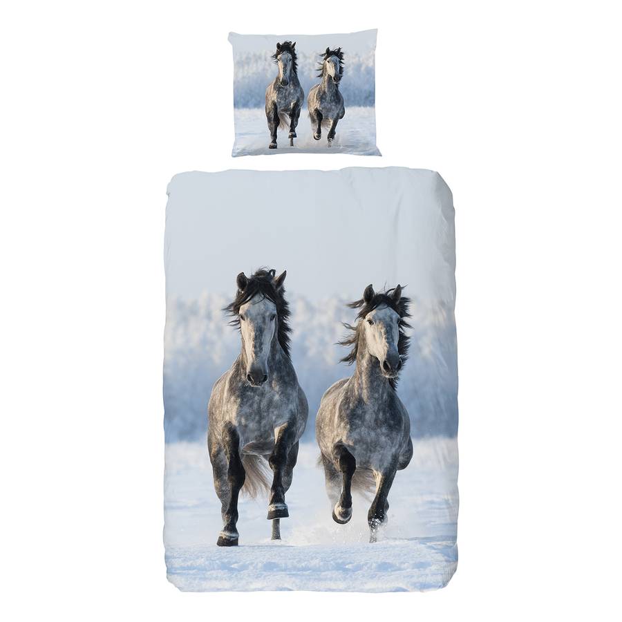 Snowhorses BaumwollstoffHellblauHellgrau Bettwäsche Bettwäsche Bettwäsche Snowhorses BaumwollstoffHellblauHellgrau On0wPX8k