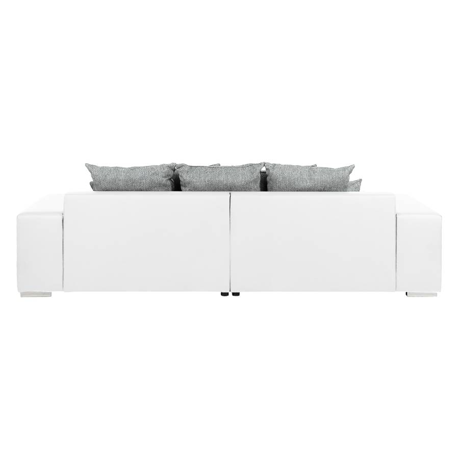 Aaron Bigsofa Kunstleder Weiß strukturstoff grauMit Weiß Hocker MpUzSGqV