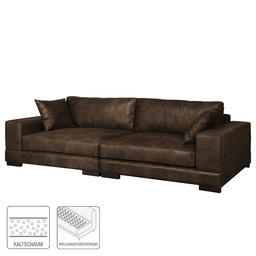 Cuir Mandor Aspect Vieilli Canapé Marron Grand WDI92EHY