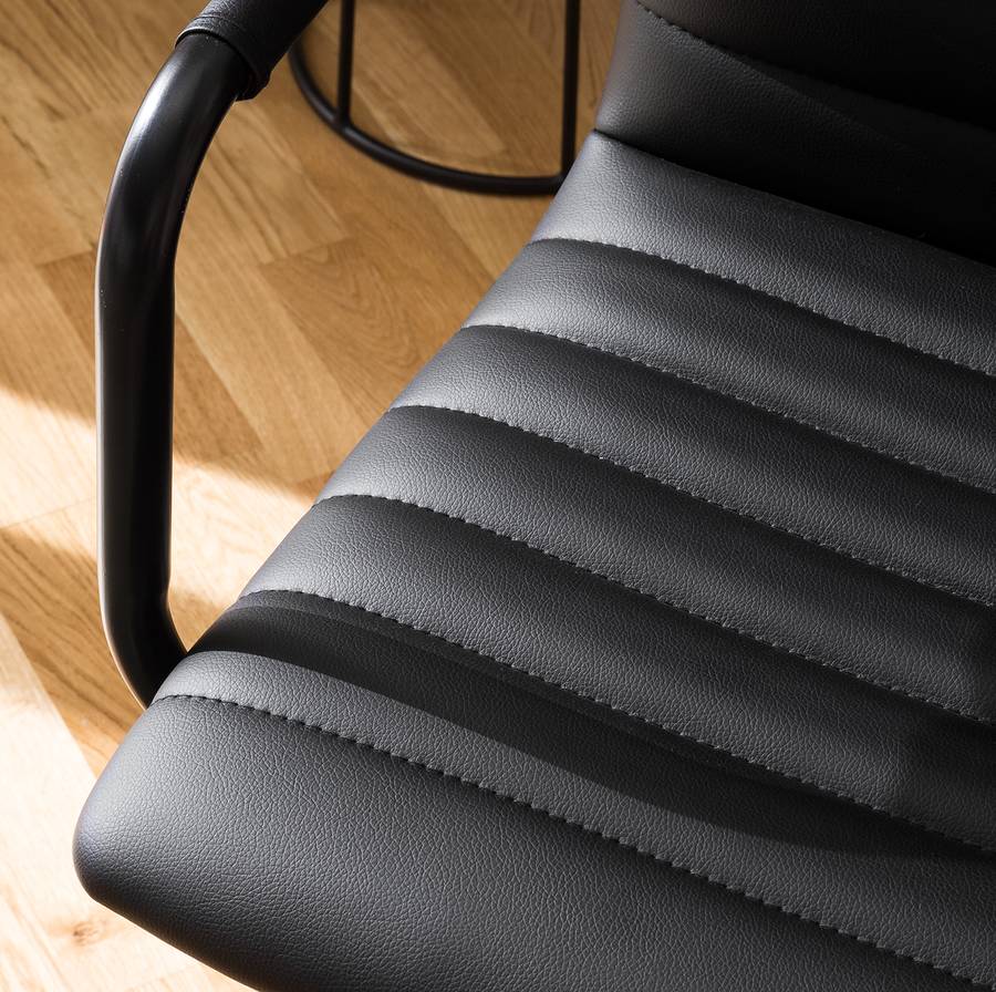Chaise CuirMétalNoir Bureau Waledas De I Imitation SzqpUMV