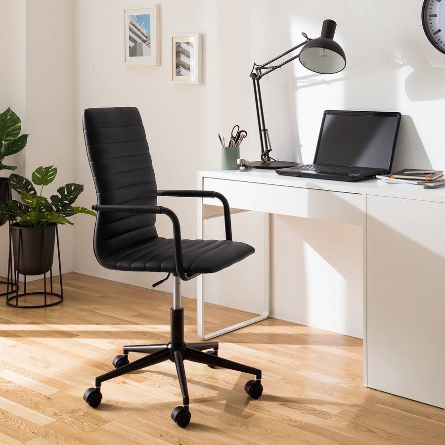 Chaise CuirMétalNoir Bureau Waledas De I Imitation SzqpUMV