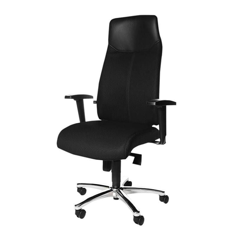 Up Sit High WebstoffEchtlederSchwarz Silber Chefsessel 3j54AcLqR