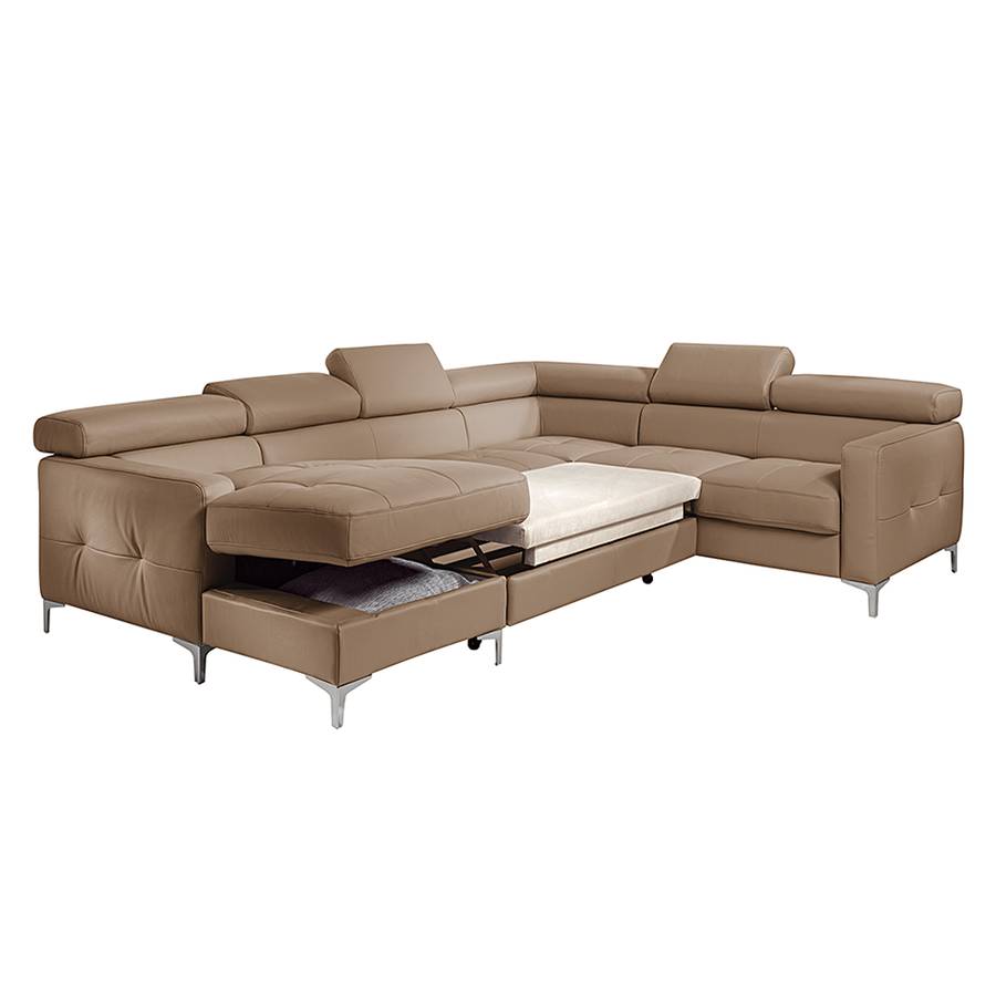 Davorstehend Mit Samu SchlaffunktionKunstleder Links Wohnlandschaft Longchair Nougat FcTKJl1