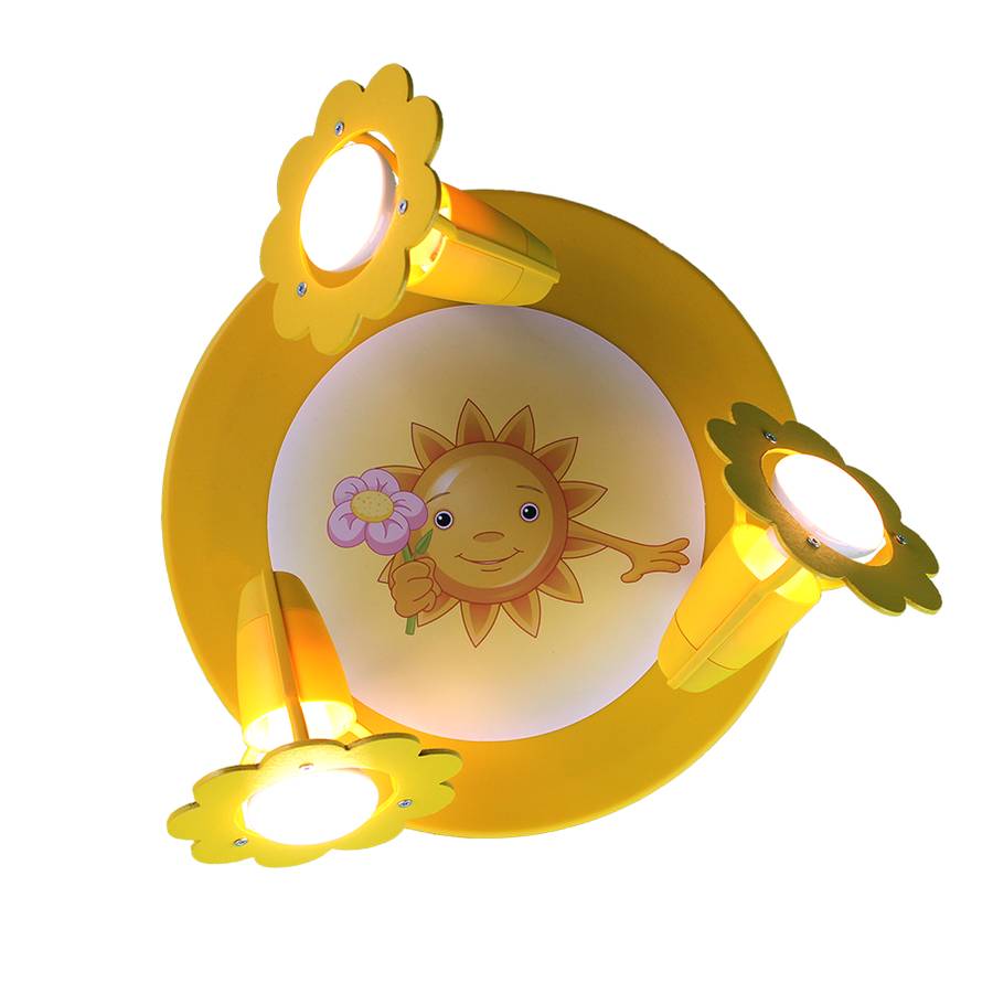 3 Avec Plafonnier Soleil Fleur Bois Ampoules PZiukTOX
