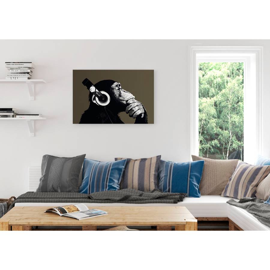 Schimpanse Schimpanse Kopfhörer Kopfhörer Bild Mit Bild Bild Mit yY7bgvf6