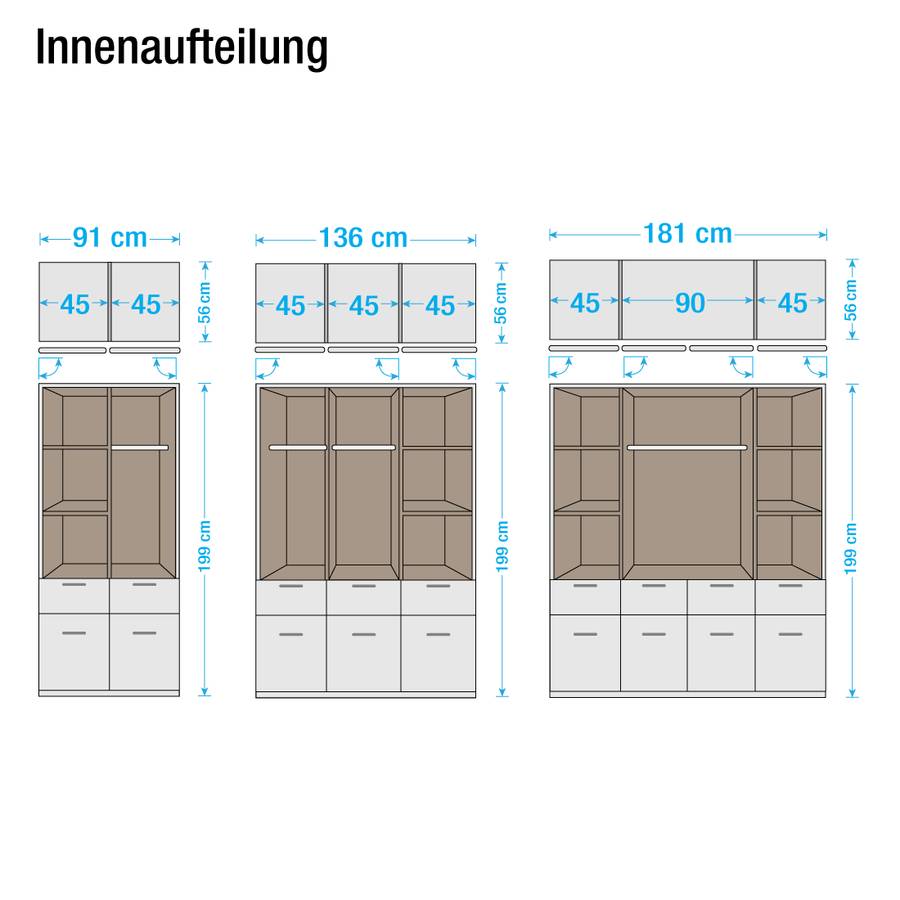 Bochum Alpinweiß 181 Cm4 milchglasSchrankbreite türig Drehtürenkombischrank hQCxtsrd