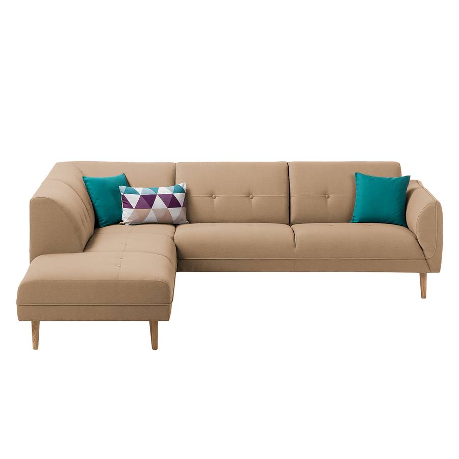 Ecksofa LinksBeige Ii Stoff Strukturstoff OstaCappuccino Davorstehend Cala Ottomane SMGUpzVq