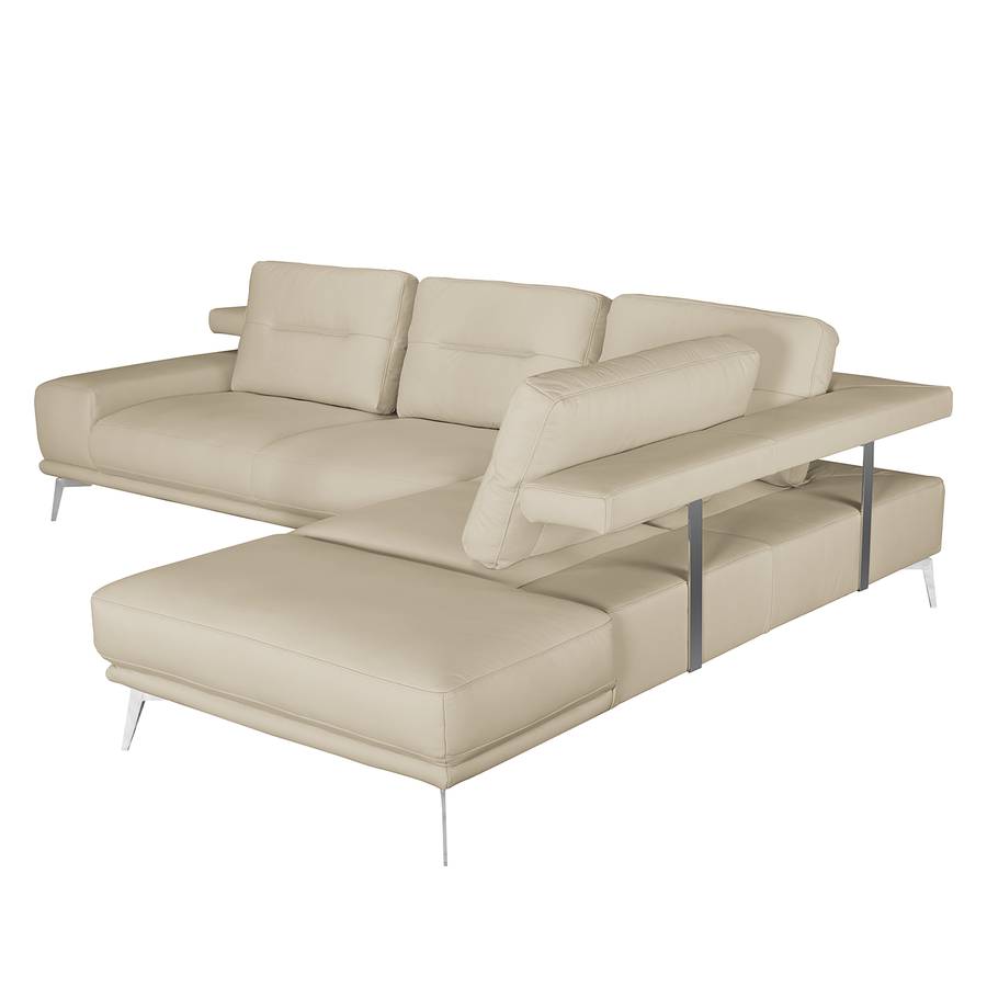 RechtsBeige Davorstehend Ottomane Echtleder Ecksofa Dancyville XONnP08kw