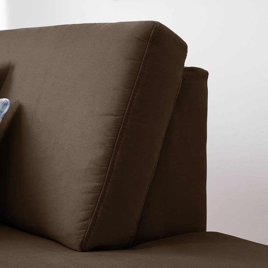 Ottomane Ecksofa Microfaser RechtsBraun Davorstehend Davao bY76vfyg