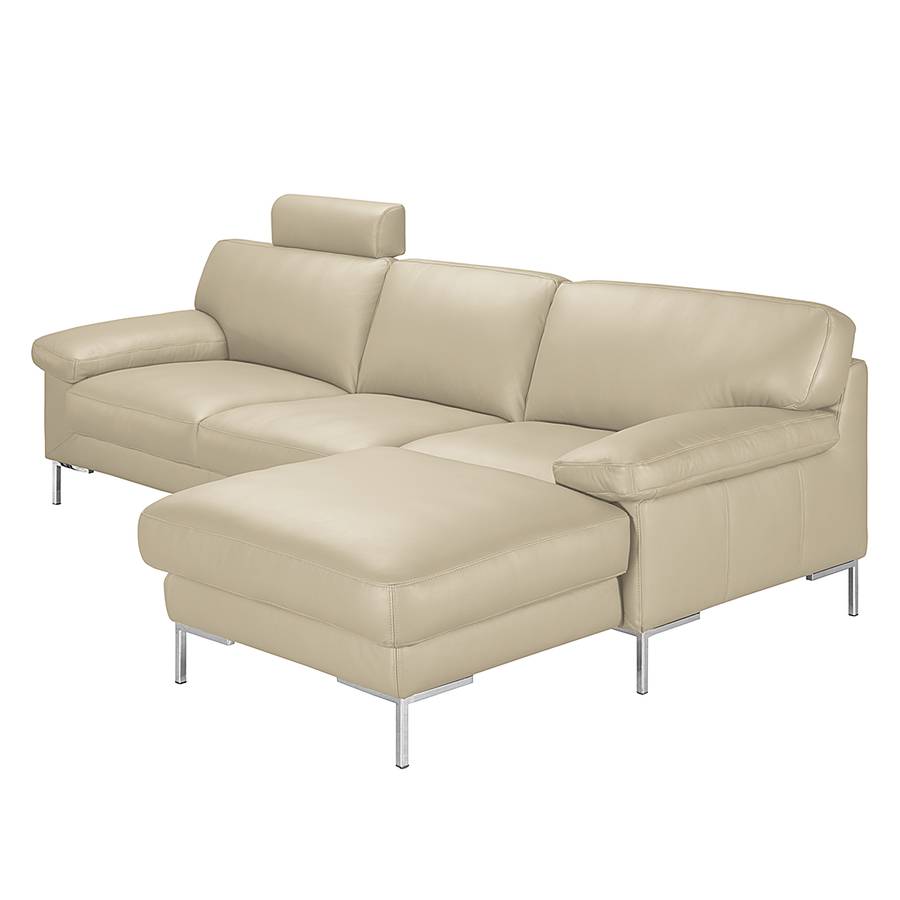 BeigeMit Parlin Ecksofa Rechts Echtleder Davorstehend Kopfstütze Longchair zpMqUSV