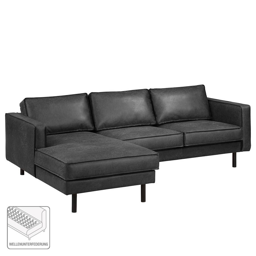 Links Fort Antiklederlook SchwarzLongchair Davorstehend Ecksofa Dodge XZkwPiuOT