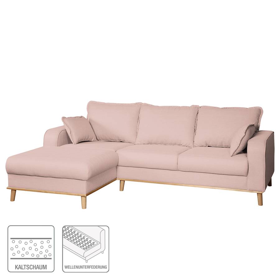 Strukturstoff Links Ecksofa Davorstehend MauveLongchair Greeneville IEWH9D2