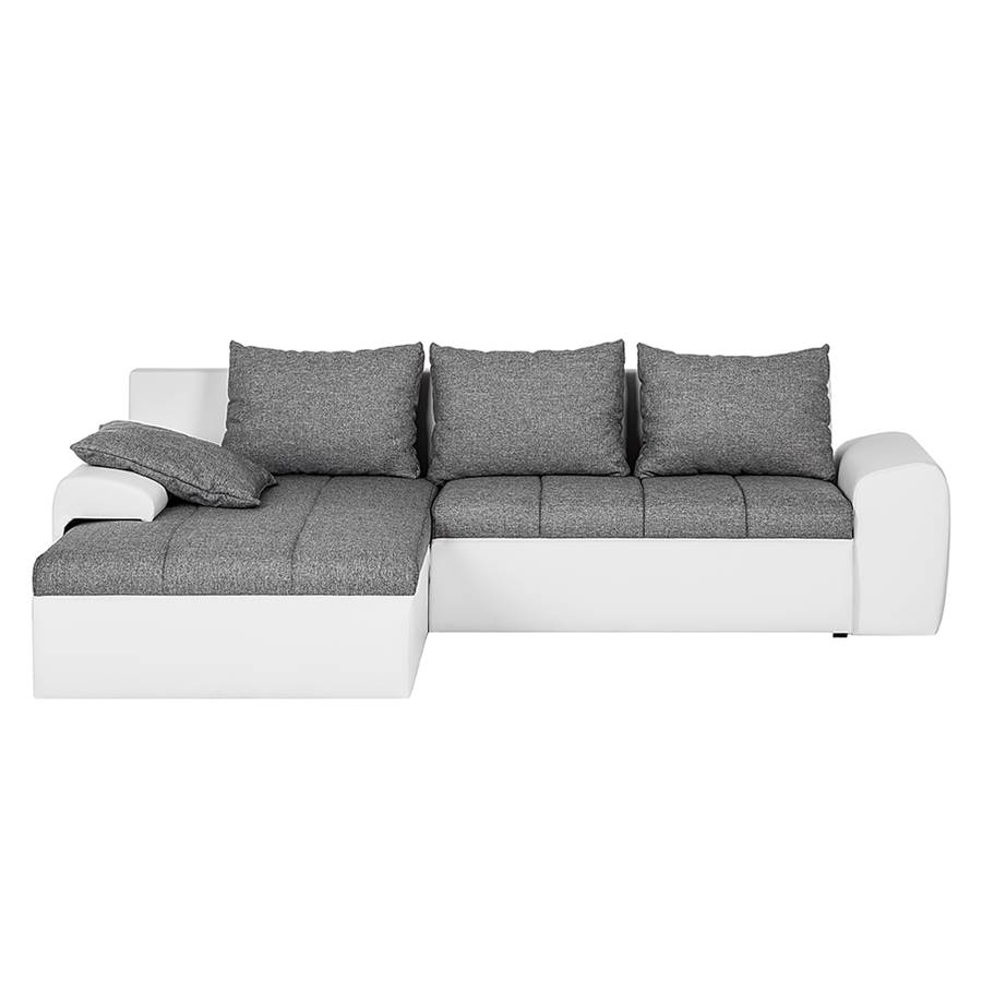 GrauLongchair strukturstoff Links Ecksofa Navonamit Weiß Davorstehend SchlaffunktionKunstleder sQrCxdht