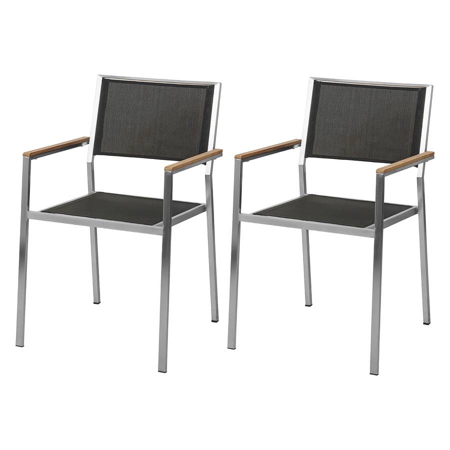 Exklusiv Xv Teck MassifTextileNoir De Jardin Ensemble Teakline LAR543j