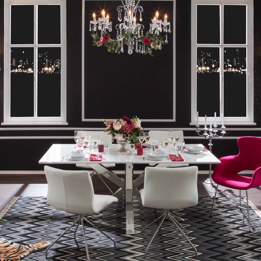 À Manger Inoxydable Table BlancAcier Karmi nk8wOP0