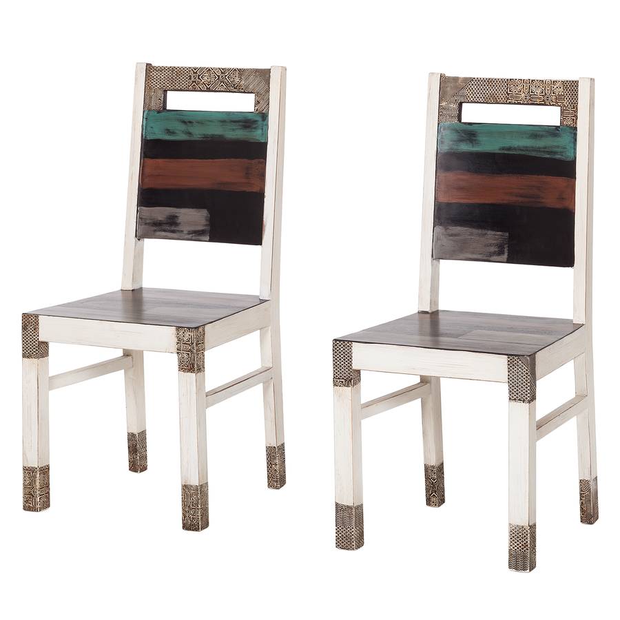 Esszimmerstuhl Weiß Goa TeilmassivVintage White2er setMango WHYE2D9I