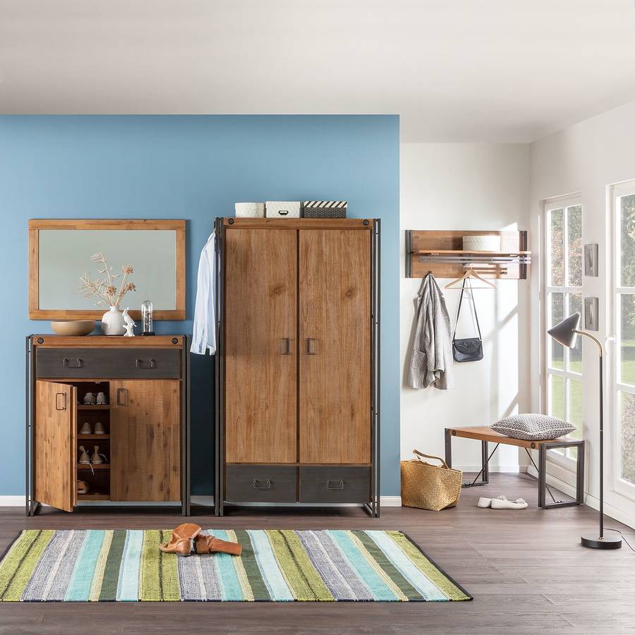 Armoire Acacia À Chaussures Manchester MassifMétal tdrshQCx