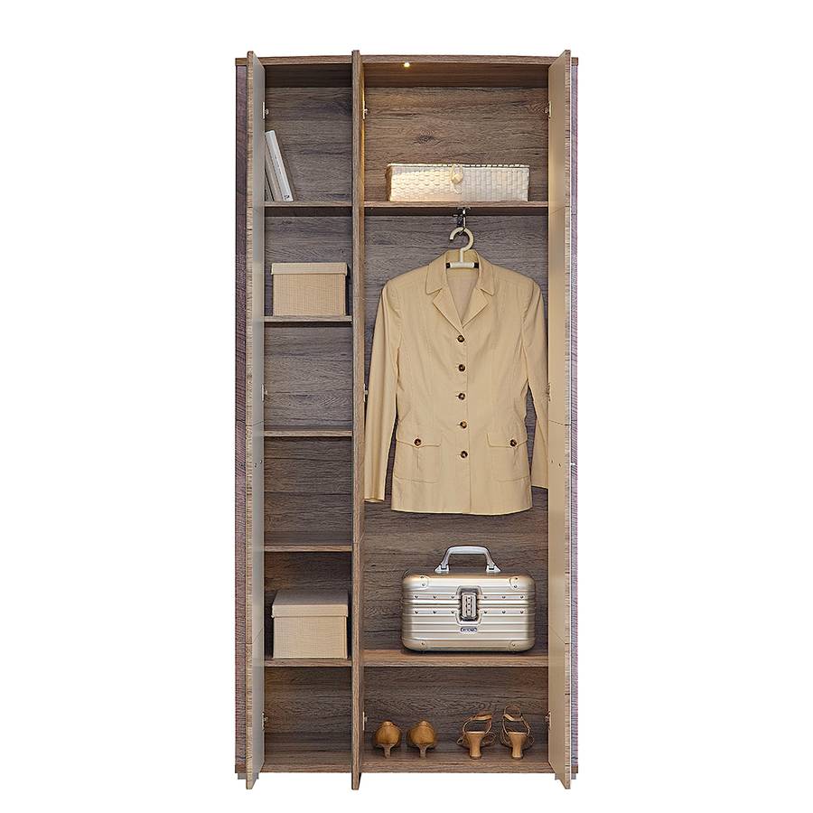I WeißEiche Dekor Hochglanz Skanderborg Garderobenschrank UzMLGqSVp