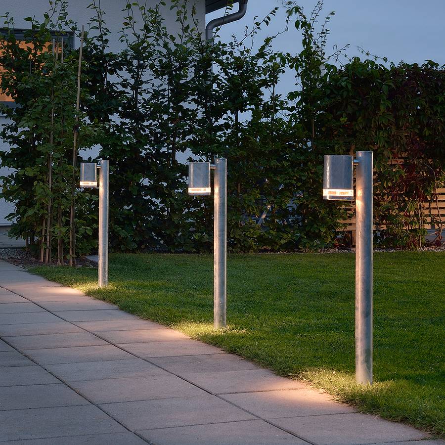 Luminaire 1 Ampoule Modena AcierVerre D'allée Halogène P8kwOn0