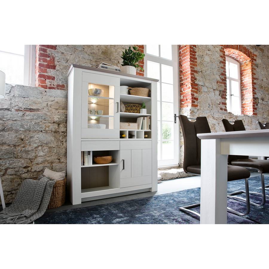 Maquili Buffet MassifBlancTaupe Haut Ii En Pin Partiellement WdCrxoeB