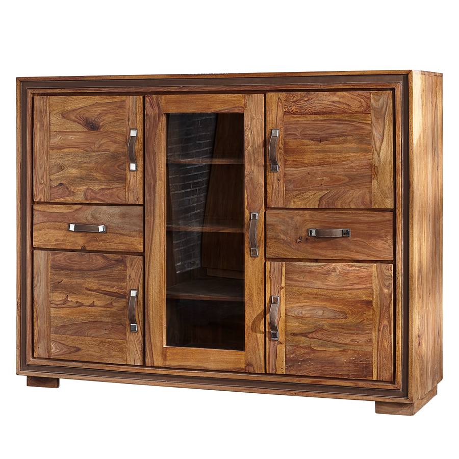 Khan Highboard Sheesham MassivKunstleder Iii Khan MassivKunstleder Iii Sheesham Khan Highboard Highboard k8wPn0ONX