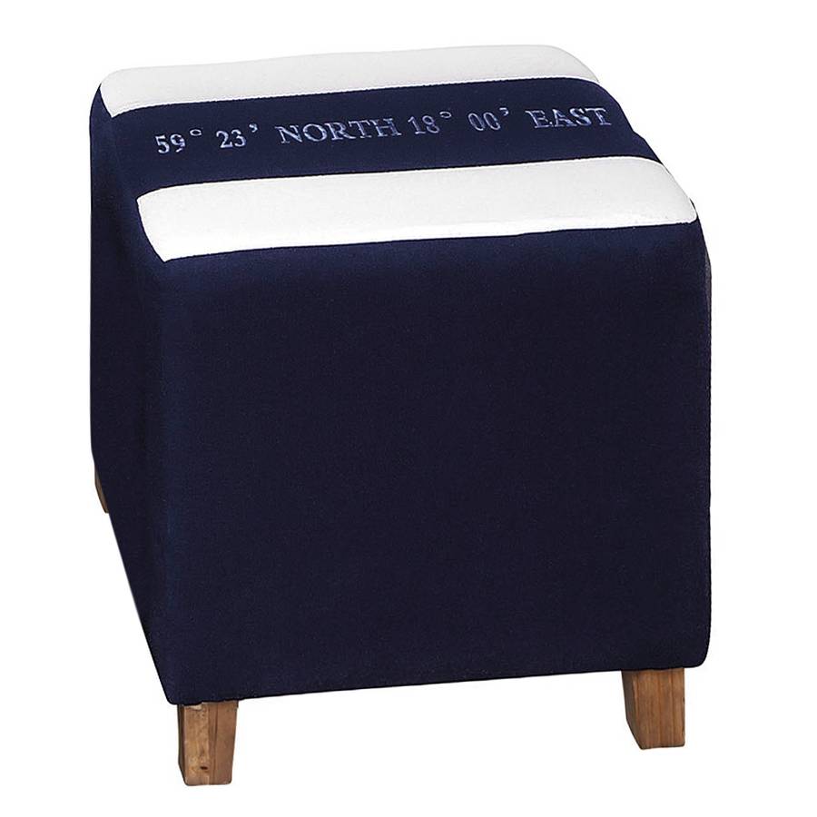 Tabouret Navua TissuPaulownia Blanc Marine MassifBleu Ii q3LA5j4R