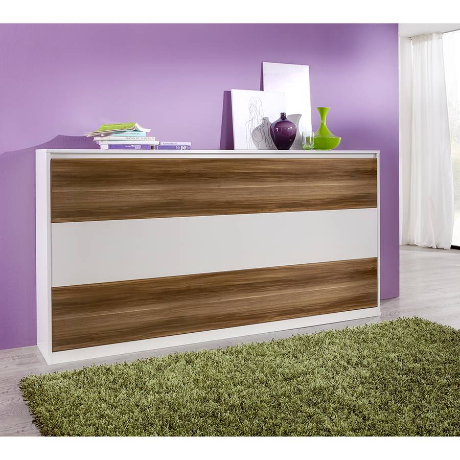 Kiydoo Ohne Smart X Nussbaum DekorWeiß90 Matraze Schrankbett 200cm CrxBoed