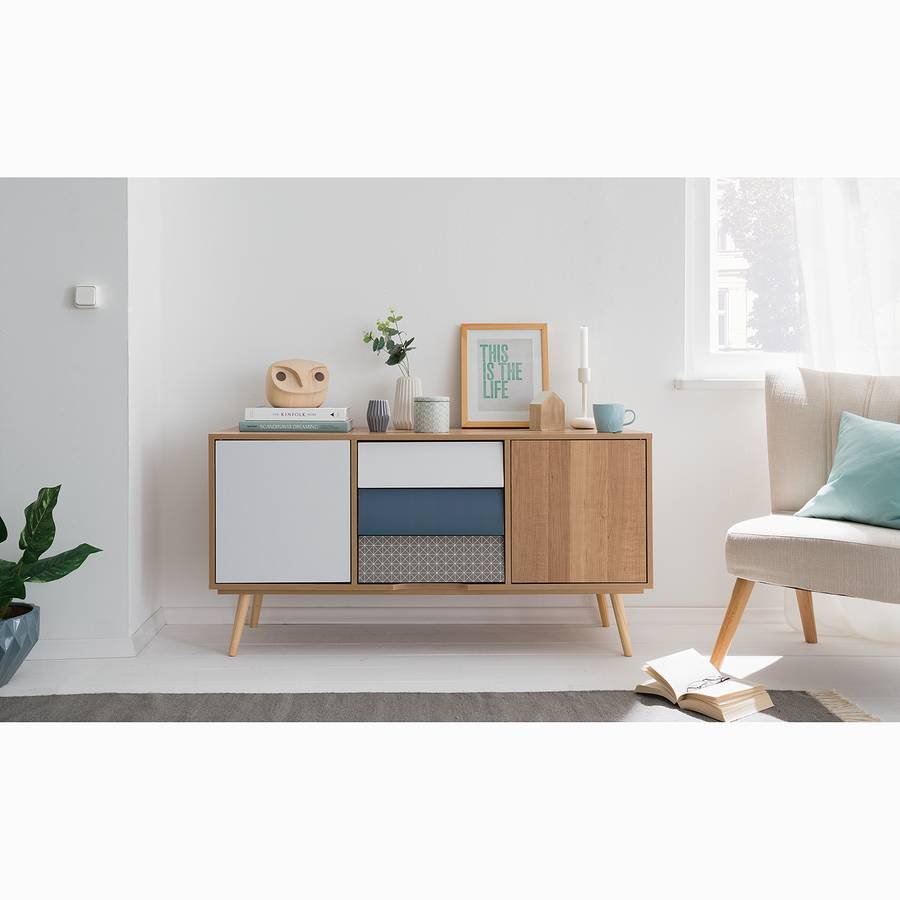 I Partiellement MassifMulticolore En Milbrock Commode Pin g6bf7Yy