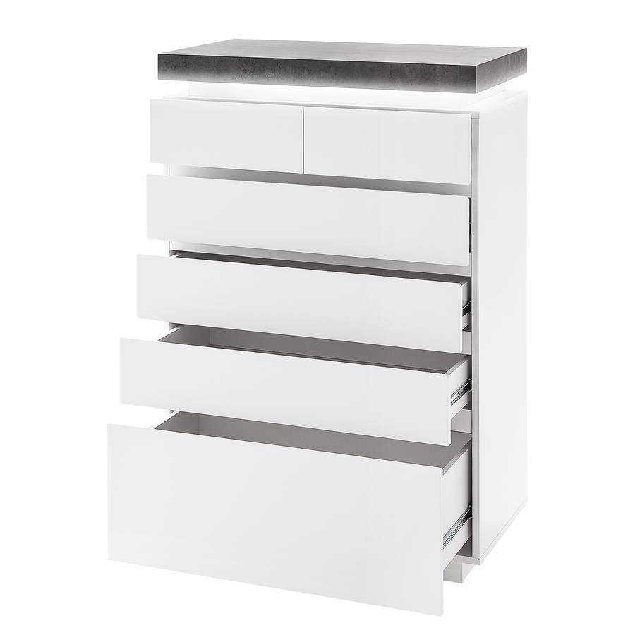 Commode FourniBlanc MatImitation Namona Béton Iiéclairage 2IWHYD9E