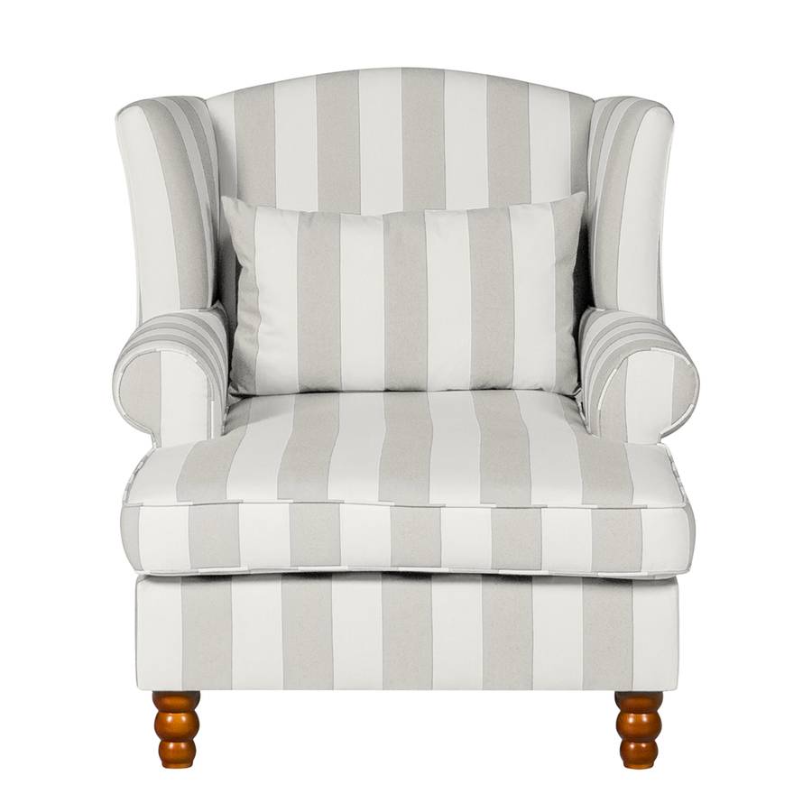Rayures Sofia À Beige Oreilles Tissu Xxl Fauteuil v08ONwnm