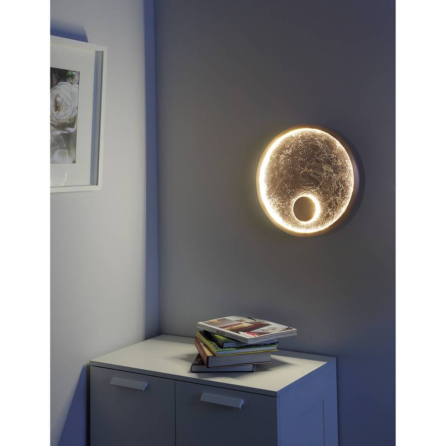 SynthétiqueAcier2 Luna Applique Grand Murale Ampoules Matériau Led E2YD9WIH