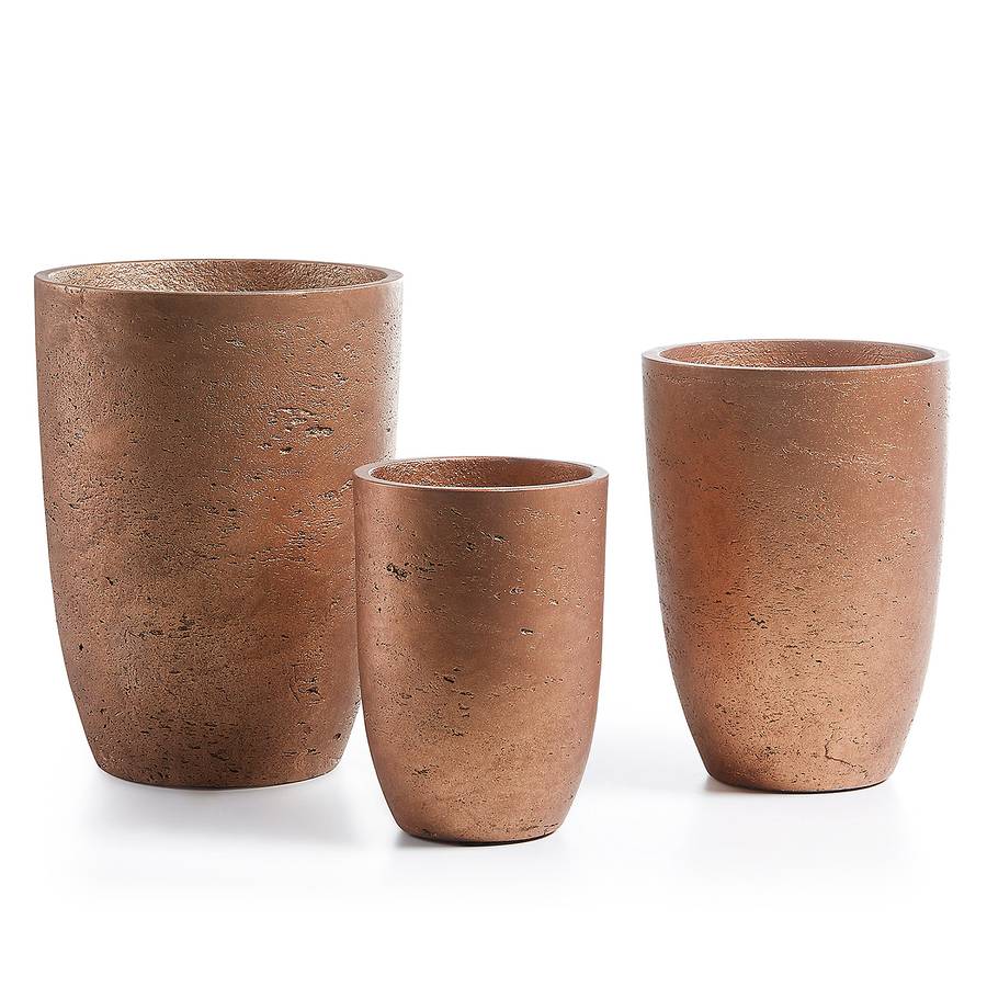 3PierreMatière Pots Lowlot PlastiqueCuivre Fleurs De oWrQdCxBe