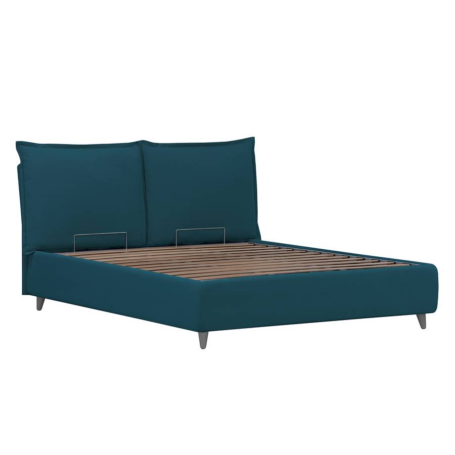 Gris I De Versa Pétrole 200cm1 Tiroir 140 ValonaBleu Lit Rembourré Tissu X clFKJ1