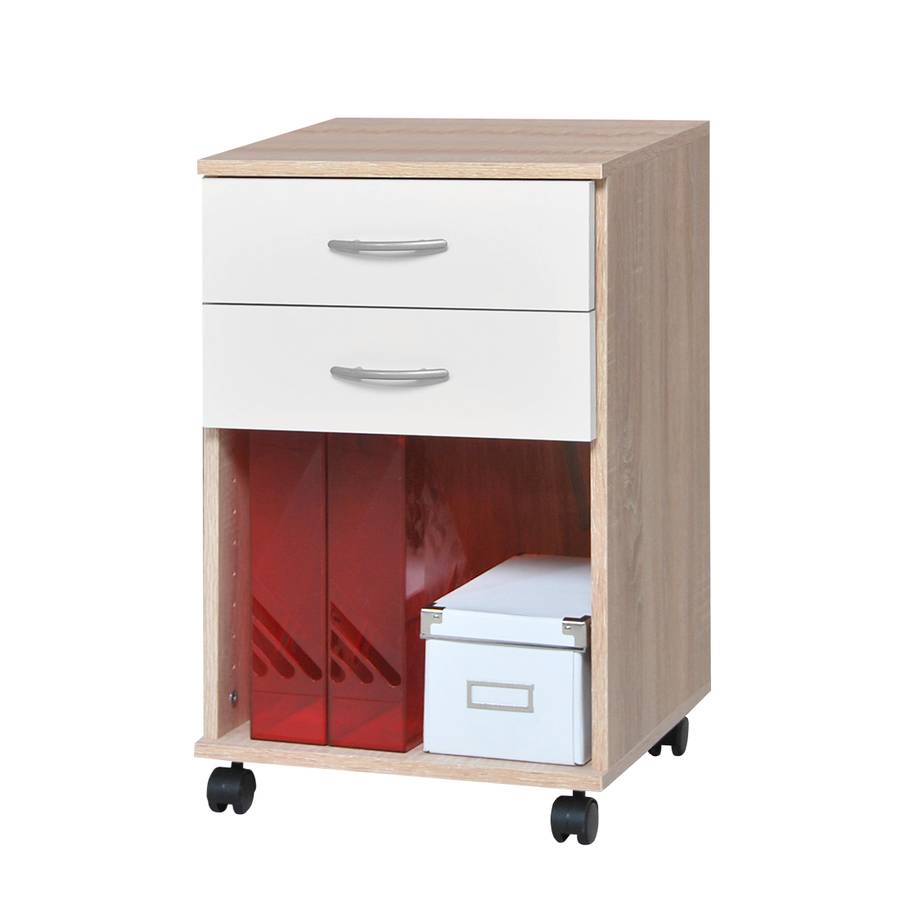 Mark Eiche Sonoma Dekor perlweiß Rollcontainer kn0wPO