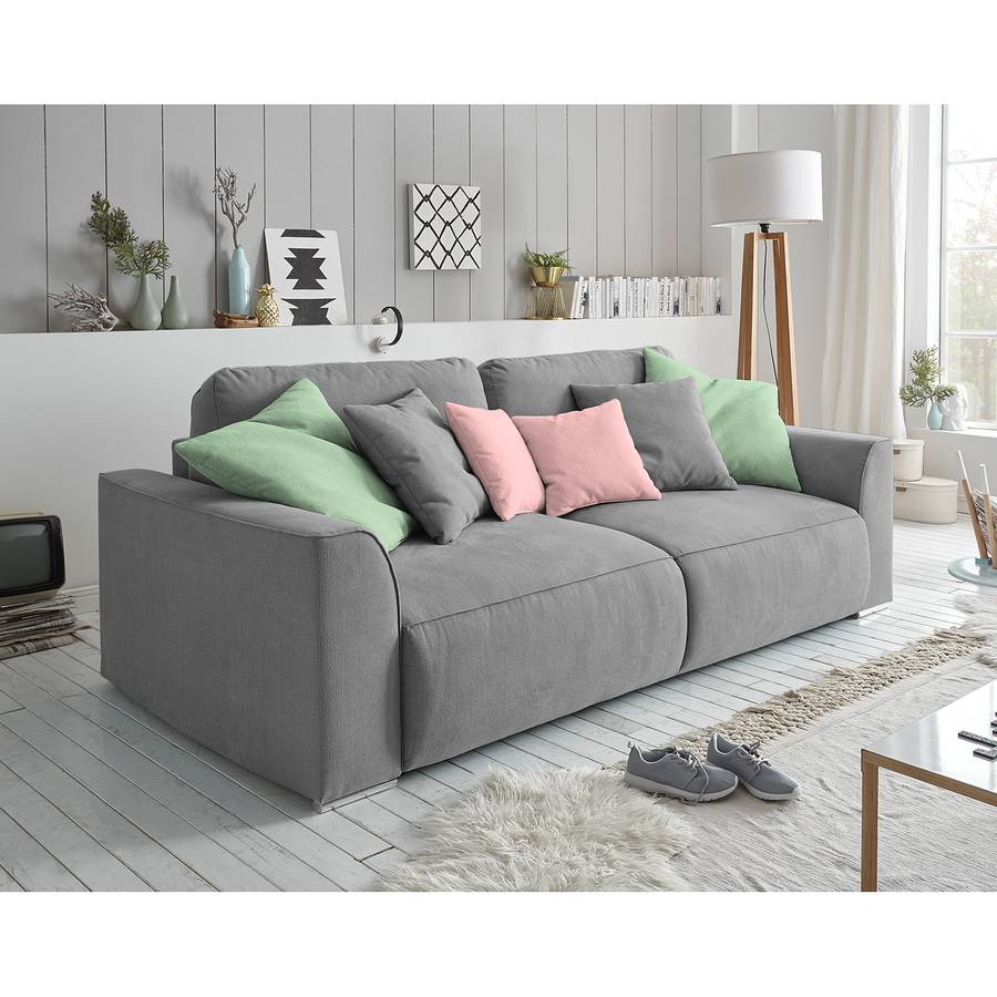 Schlafsofa Schlafsofa Webstoff Lussan Webstoff Lussan Lussan Grau Schlafsofa Grau Webstoff Grau kuwOPXZiT