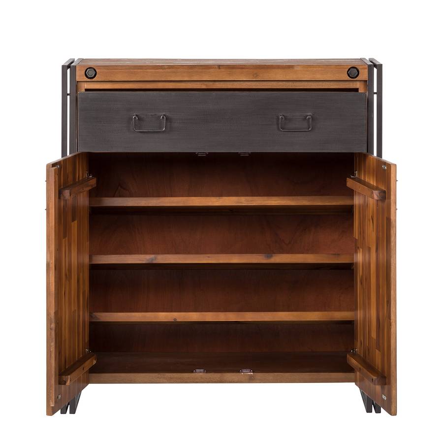Armoire Acacia À Chaussures Manchester MassifMétal tdrshQCx