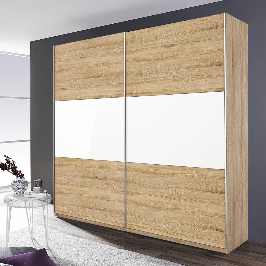 DekorGlas Weiß175 Eiche Cm Schwebetürenschrank Loriga Sonoma QdCxhrtsB