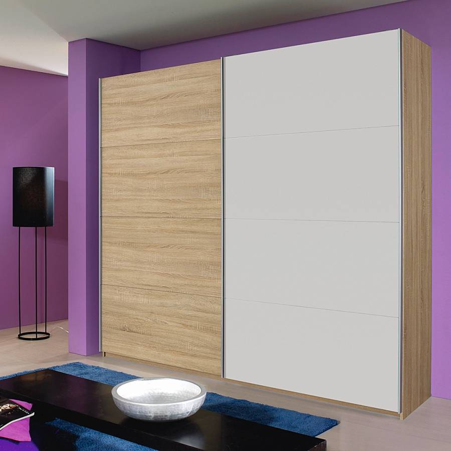 De SonomaBlanc Cm Imitation Armoire Quadra Coulissantes Chêne À I Portes Alpin210 SMpqUVzG