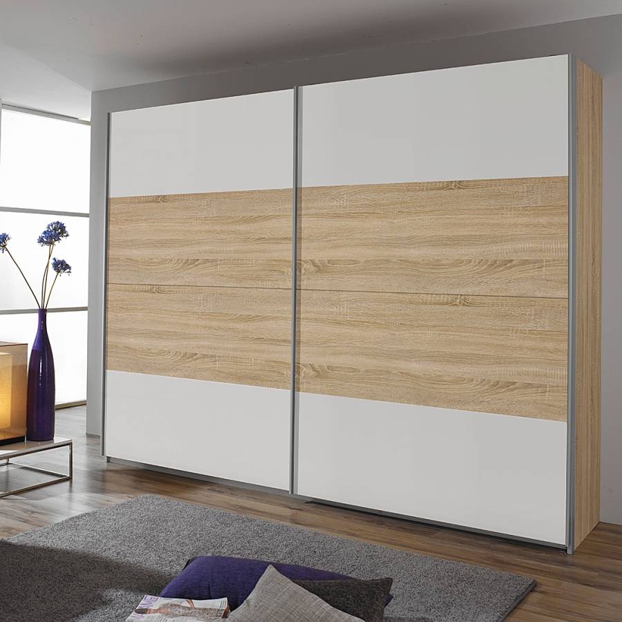 De SonomaBlanc Cm Imitation Armoire Quadra Coulissantes Chêne À I Portes Alpin210 SMpqUVzG