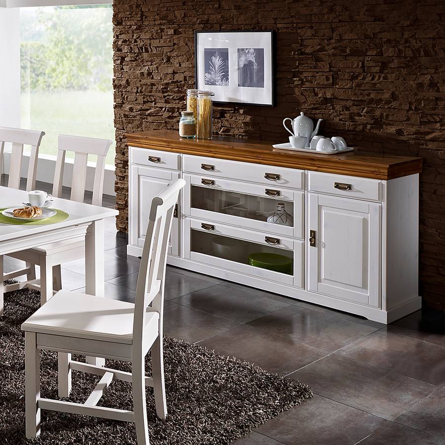 Sideboard Sideboard braun Formentera Kiefer Formentera MassivWeiß vmN08nw