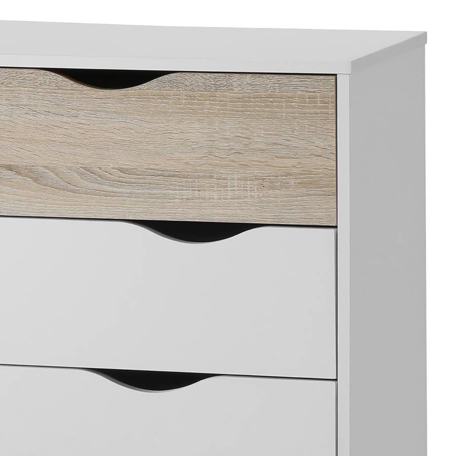 Sunndal Sideboard Gummibaum TeilmassivWeißEiche Hell 8kONX0ZnwP