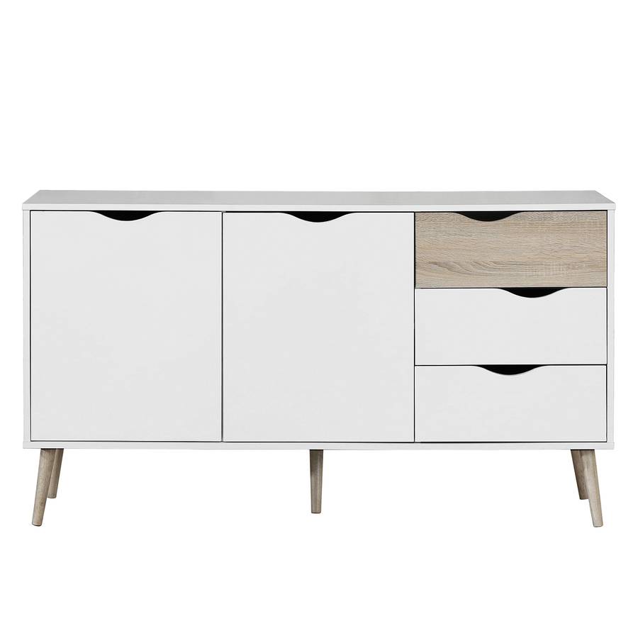 Sunndal Sideboard Gummibaum TeilmassivWeißEiche Hell 8kONX0ZnwP