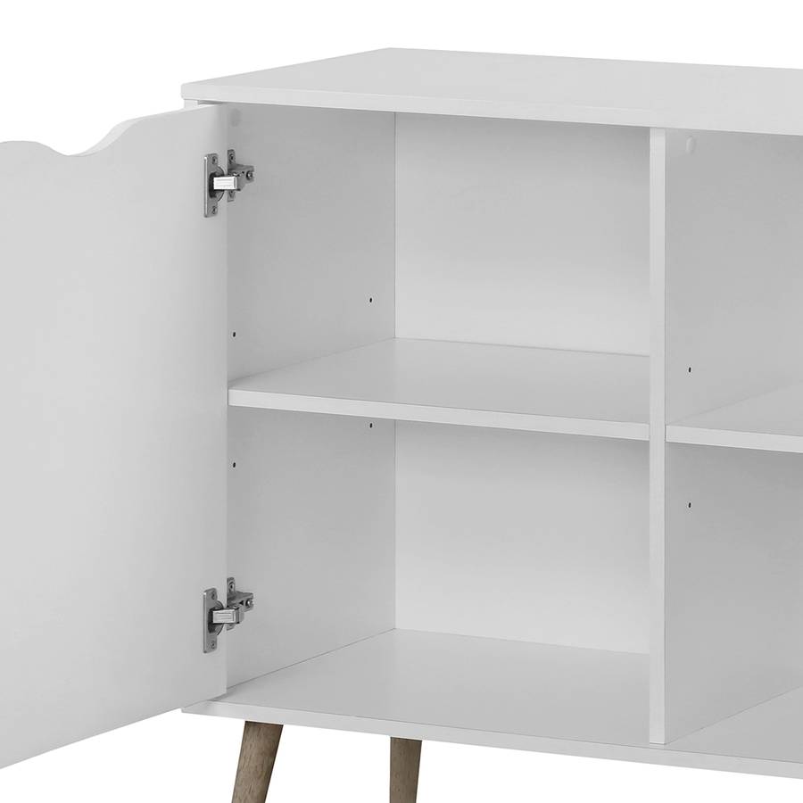 Sunndal Sideboard Gummibaum TeilmassivWeißEiche Hell 8kONX0ZnwP